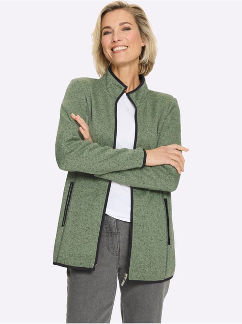 Veste en polaire passepoil contrasté - taille standard - moda vilona - Kiabi Veste en polaire passepoil contrasté - taille standard - moda vilona - Kiabi