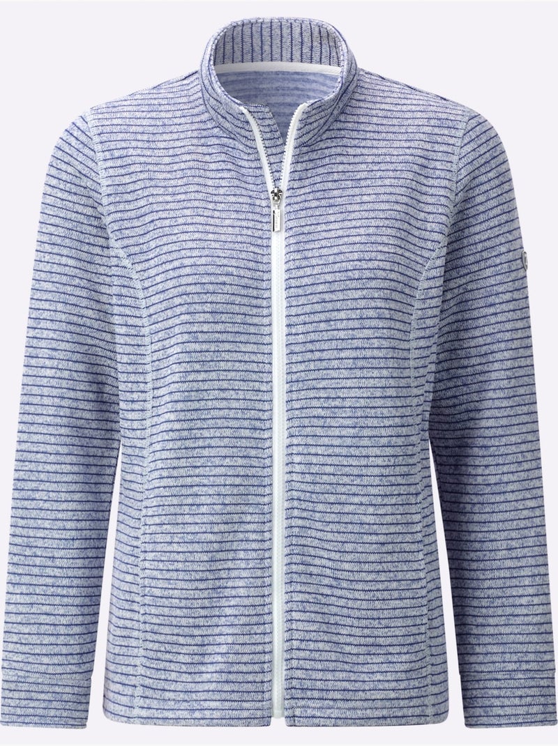 Veste En Polaire Polaire Tricotée à L'intérieur Légèrement Gratté - Taille Standard - Witt Bleu jean - Kiabi