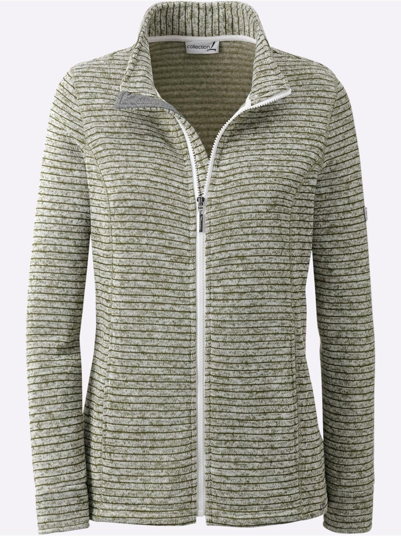Veste En Polaire Polaire Tricotée à L'intérieur Légèrement Gratté - Taille Standard - Witt Gris Vert Gris - Kiabi