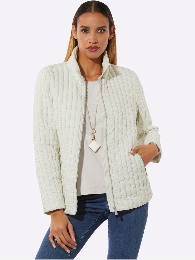 Veste En Polyester Recyclé - Taille Standard - Helline Gris Ecru - Kiabi