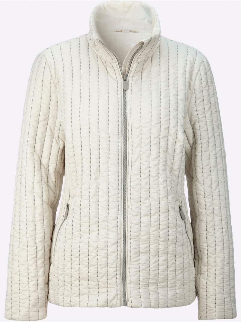Veste En Polyester Recyclé - Taille Standard - Helline Gris Ecru - Kiabi