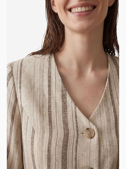 Veste en popeline à rayures ceinturée my fashion - Kiabi