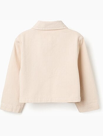 Veste en sergé avec broderie au point de croix
