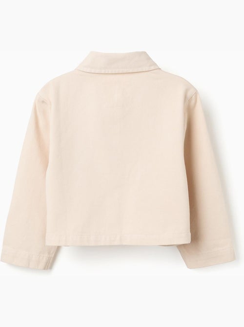 Veste en sergé avec broderie au point de croix - Kiabi