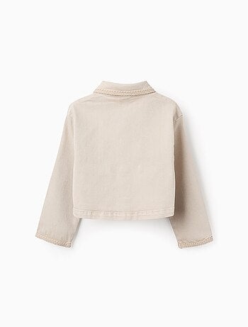 Veste en Sergé avec Détails en Relief