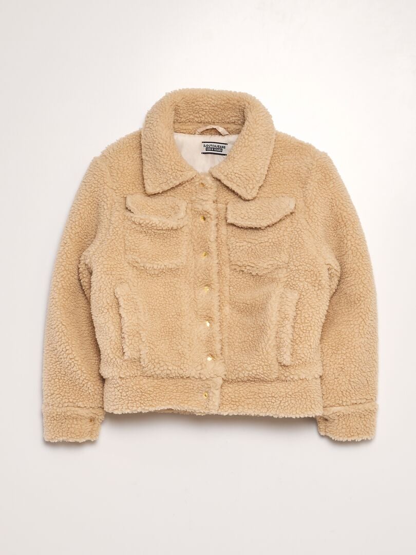 Veste en sherpa Beige - Kiabi