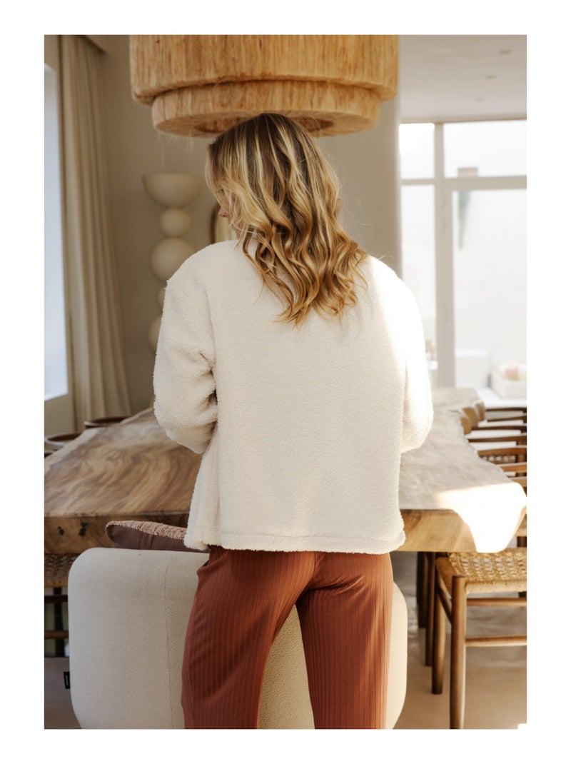 Veste en sherpa Clarissa Beige - Kiabi
