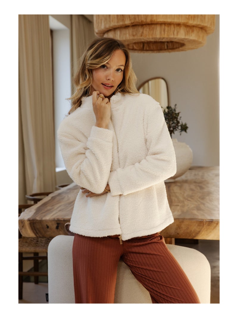 Veste en sherpa Clarissa Beige - Kiabi
