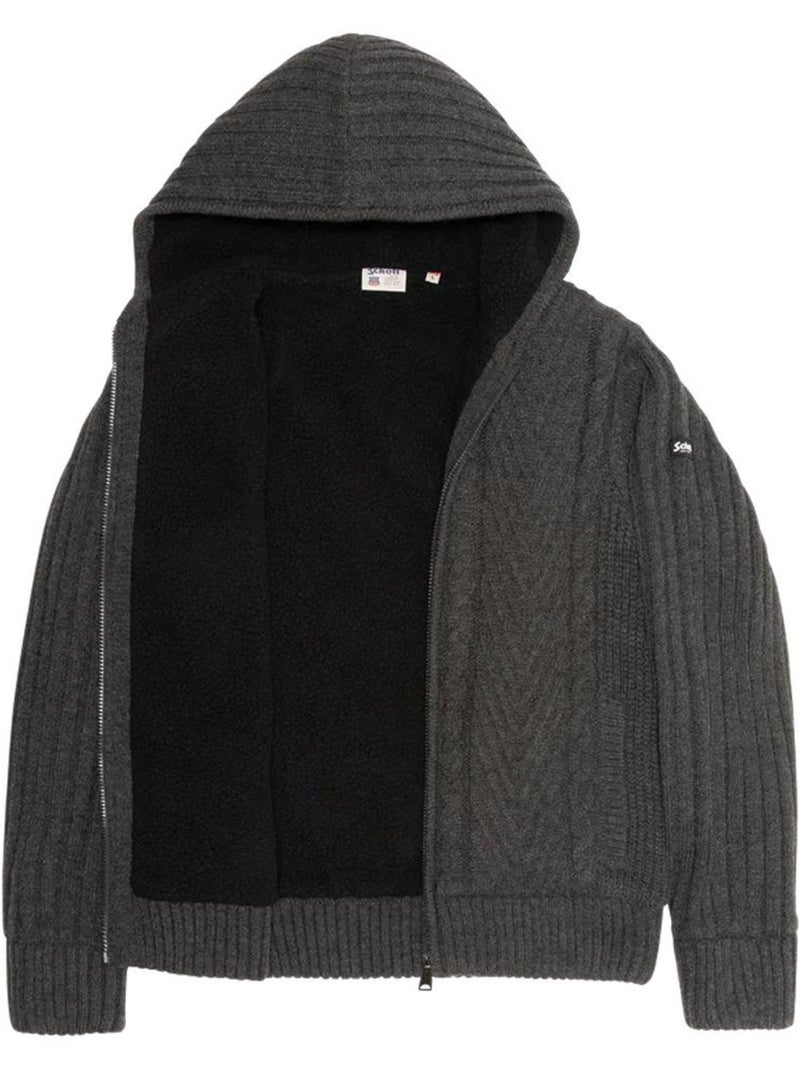 Veste en Sherpa Zippé Homme Schott Gris Argenté - Kiabi