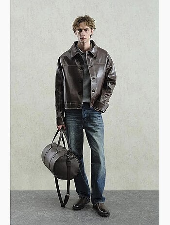 Veste en simili cuir boutonnée giesto