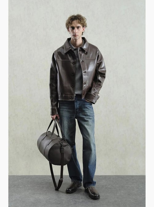 Veste en simili cuir boutonnée giesto - Kiabi