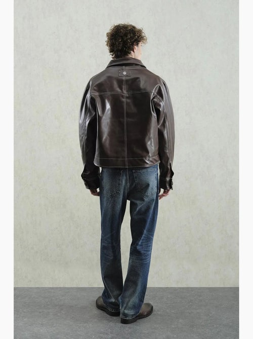 Veste en simili cuir boutonnée giesto - Kiabi