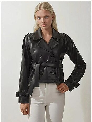 Veste en similicuir avec ceinture bdart