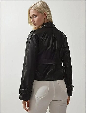 Veste en similicuir avec ceinture bdart