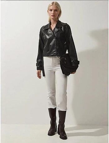 Veste en similicuir avec ceinture bdart