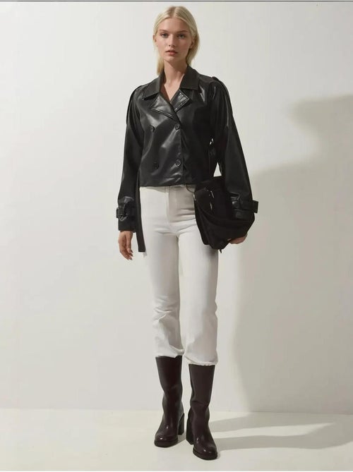 Veste en similicuir avec ceinture bdart - Kiabi Veste en similicuir avec ceinture bdart - Kiabi