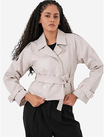 Veste en similicuir avec ceinture bdart