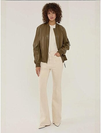 Veste en similicuir coupe décontractée