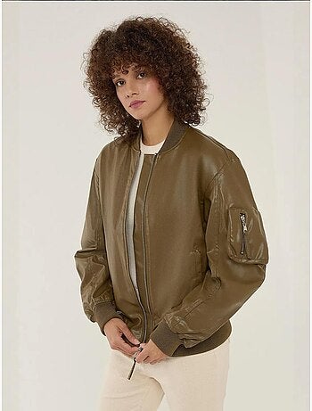 Veste en similicuir coupe décontractée