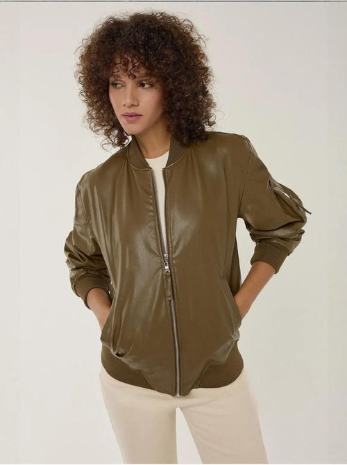 Veste en similicuir coupe décontractée - Kiabi