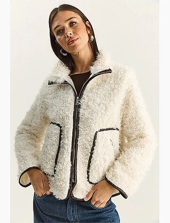 Veste en similicuir épais avec fermeture éclair lucci