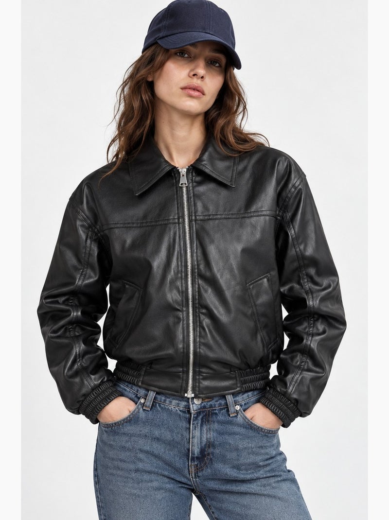 Veste en similicuir hiccup Noir - Kiabi