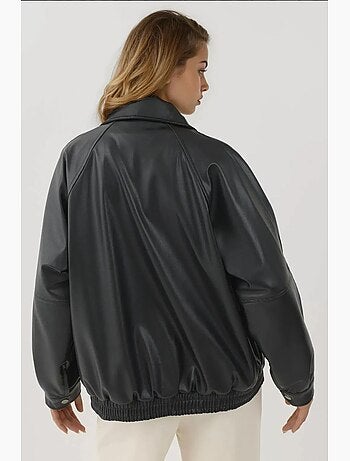 Veste en similicuir surdimensionnée avec poches hiccup