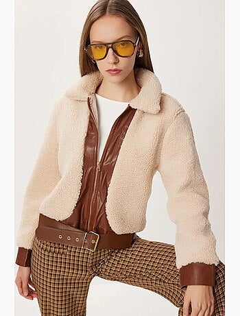 Veste en similicuir texturé avec fermeture éclair istanbul
