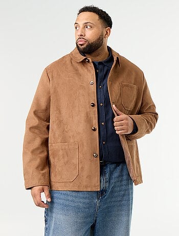 Veste en suédine avec poches plaquées