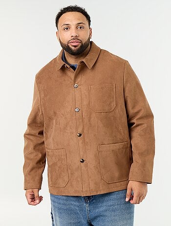 Veste en suédine avec poches plaquées