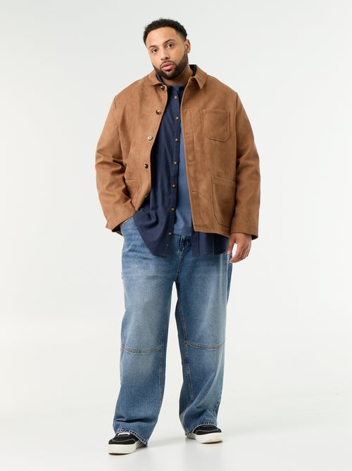 Veste en suédine avec poches plaquées - Kiabi Veste en suédine avec poches plaquées - Kiabi