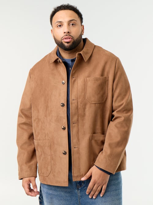 Veste en suédine avec poches plaquées - Kiabi Veste en suédine avec poches plaquées - Kiabi
