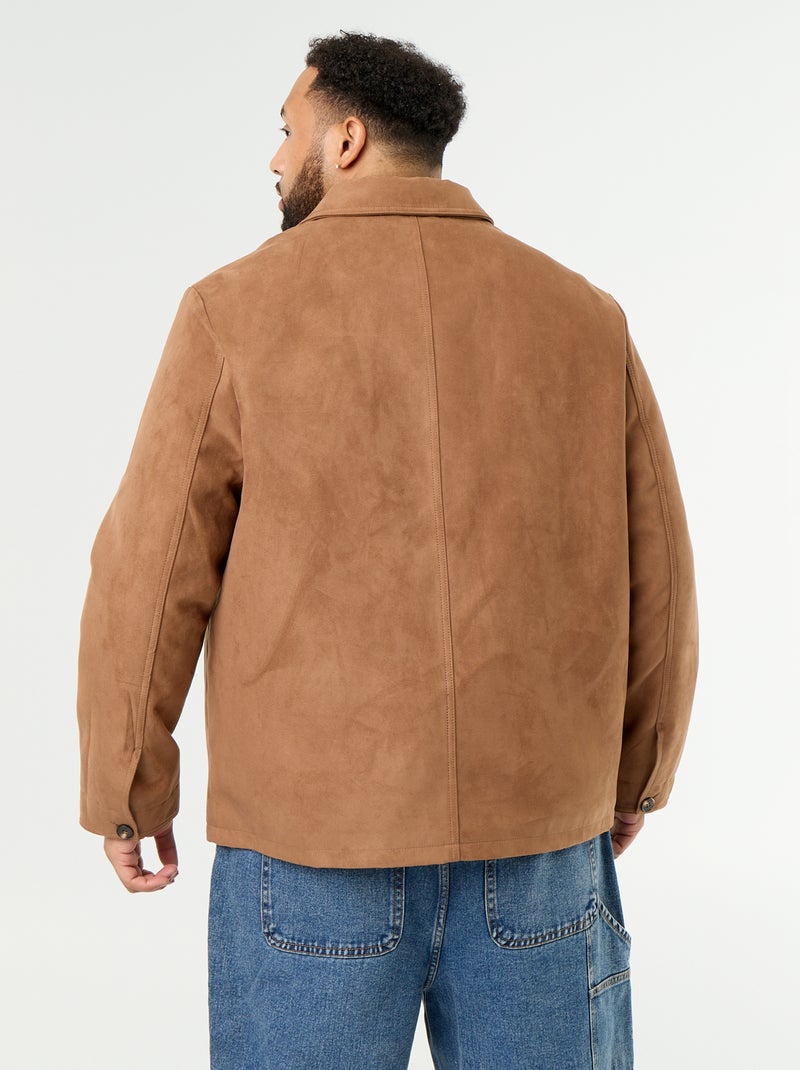 Veste en suédine avec poches plaquées Marron - Kiabi