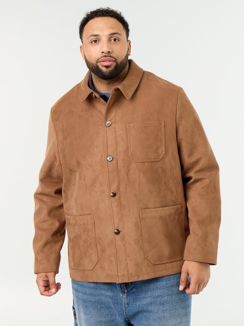 Veste en suédine avec poches plaquées - Kiabi Veste en suédine avec poches plaquées - Kiabi