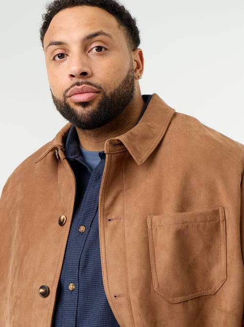 Veste en suédine avec poches plaquées - Kiabi Veste en suédine avec poches plaquées - Kiabi