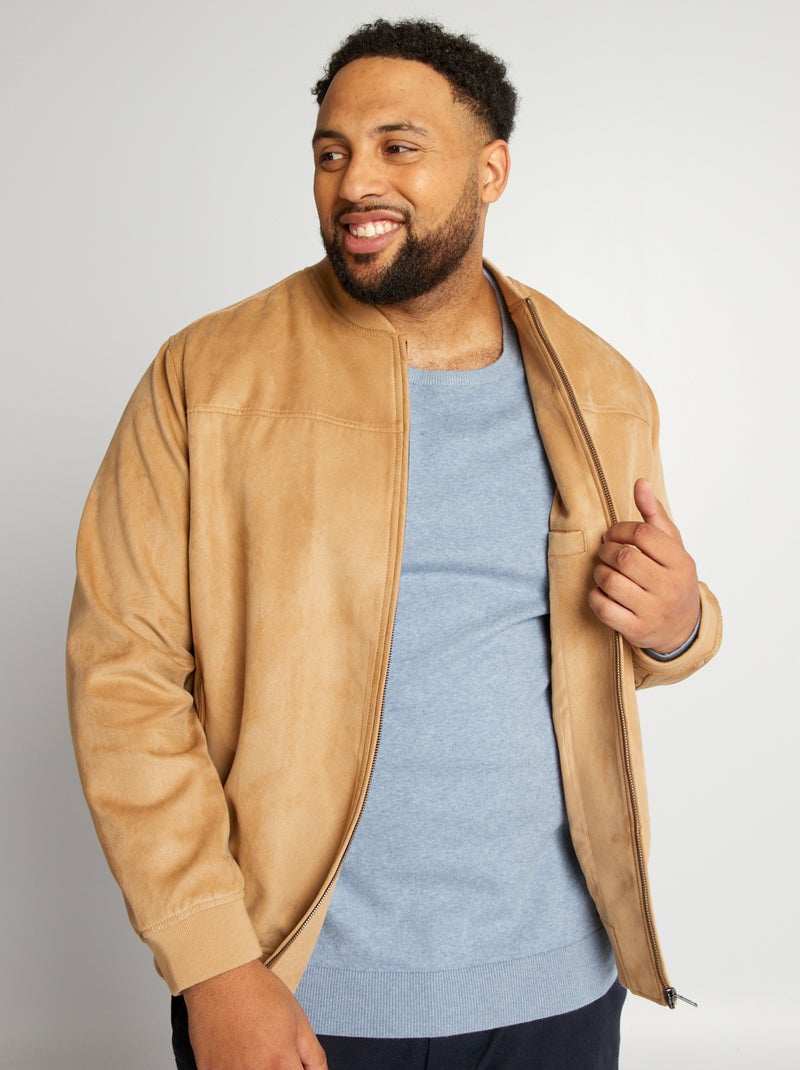 Veste en suédine Beige - Kiabi