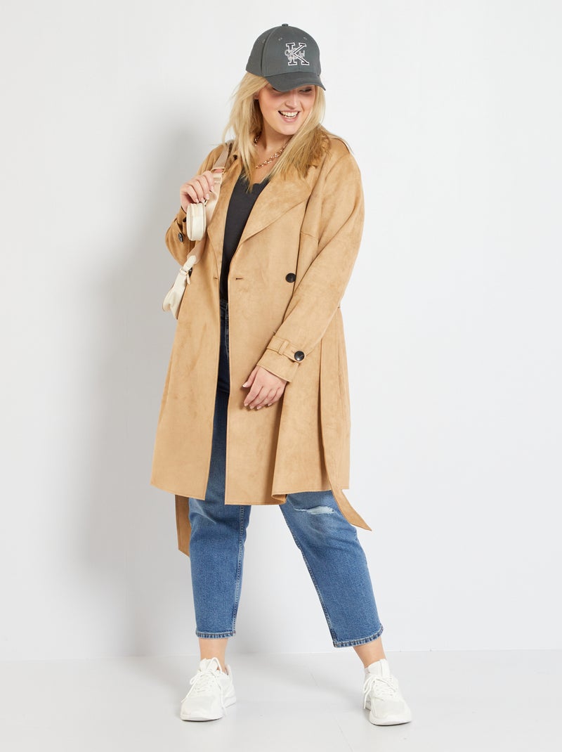 Veste en suédine beige - Kiabi