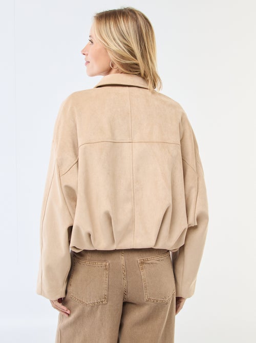 Veste en suédine unie - Kiabi