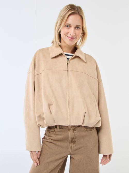 Veste en suédine unie - Kiabi