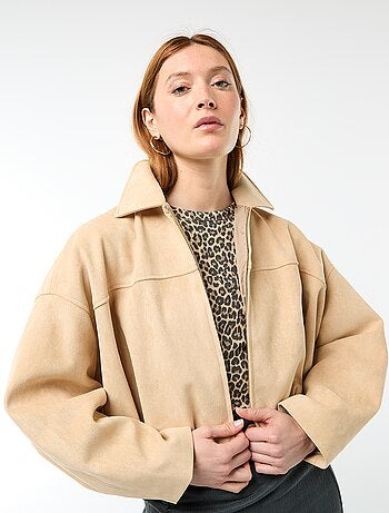 Veste en suédine unie