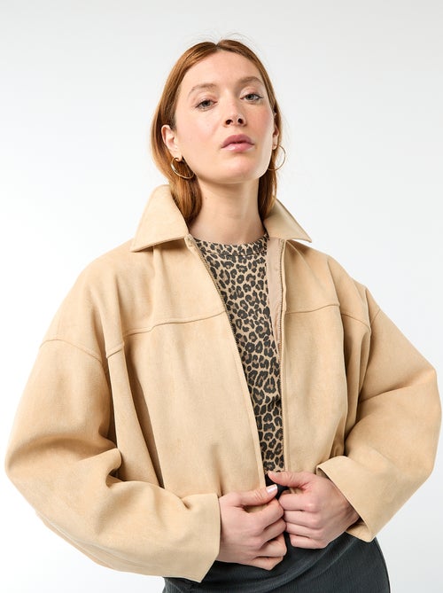 Veste en suédine unie - Kiabi Veste en suédine unie - Kiabi