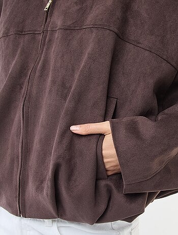 Veste en suédine unie