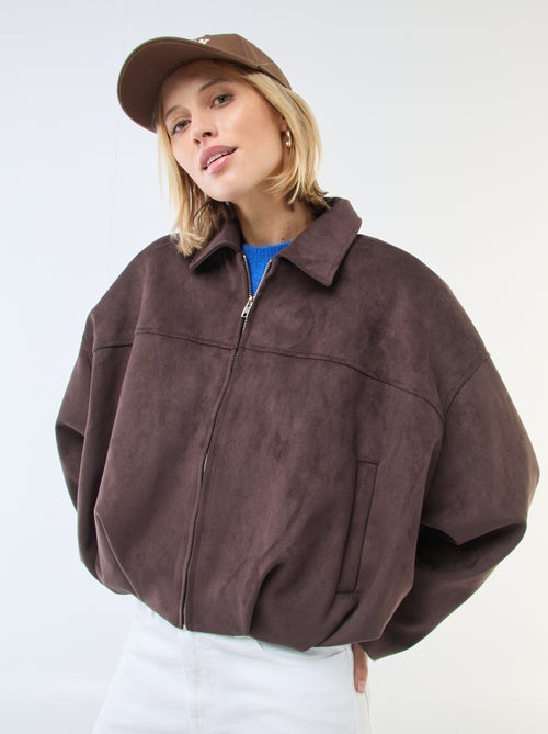 Veste en suédine unie - Kiabi