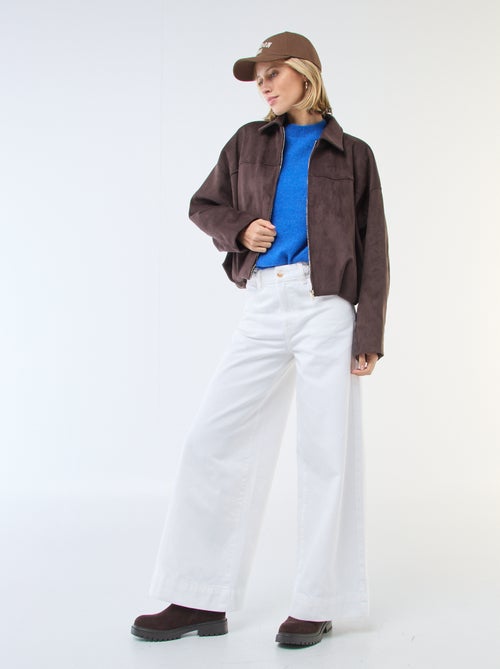 Veste en suédine unie - Kiabi