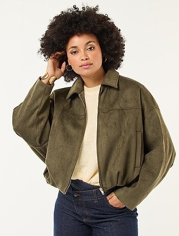 Veste en suédine unie