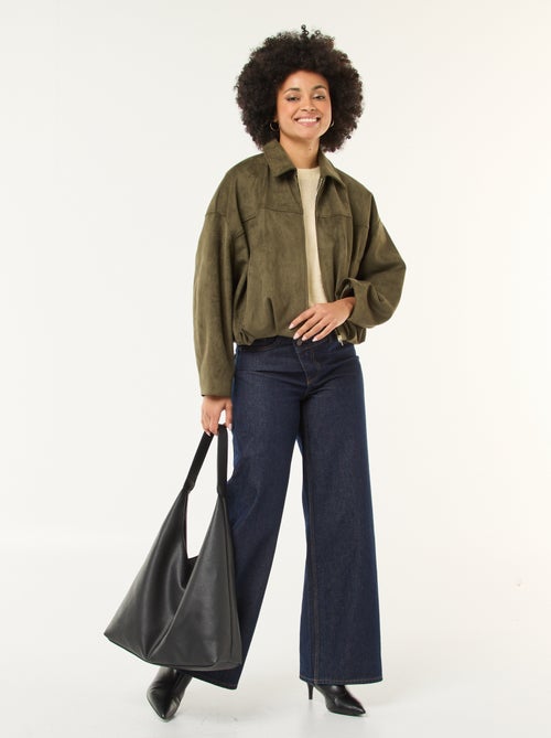 Veste en suédine unie - Kiabi