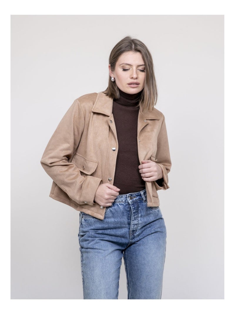 Veste en suedine UPERLA Marron caramel - Kiabi