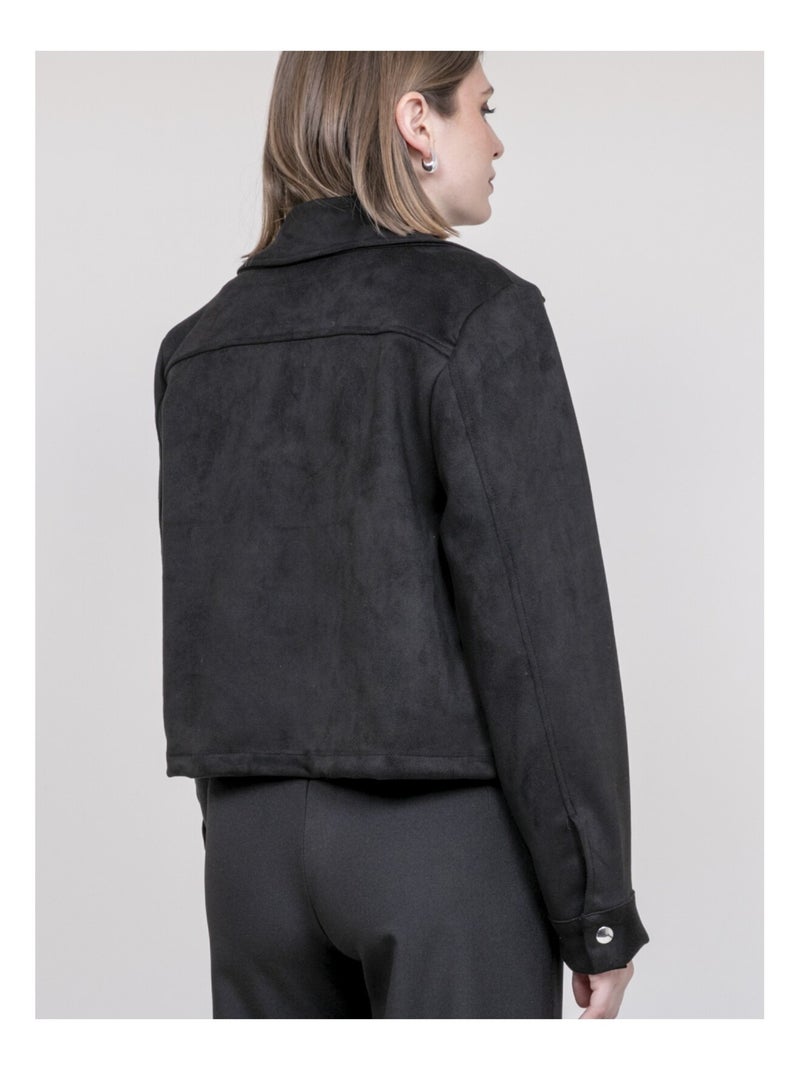 Veste en suedine UPERLA Noir - Kiabi
