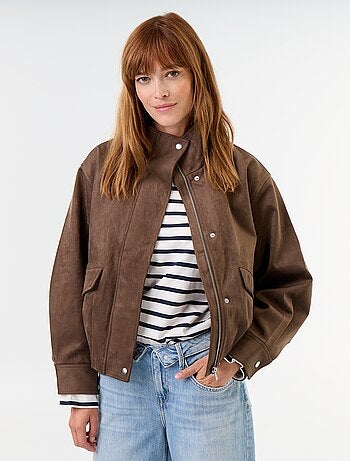 Veste en suédine zippée