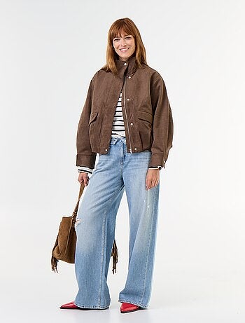 Veste en suédine zippée